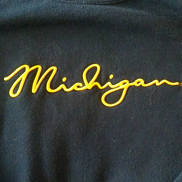 University of Michigan Sweatshirt Navy Blue Maize XL Unisex - Picture 3 of 4